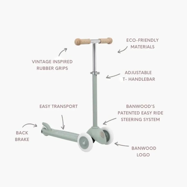 Banwood Ecoride Set - Trotineta si Casca pentru copii, Culoare Clay