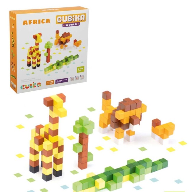 Set de constructie din lemn - Africa - Cubika