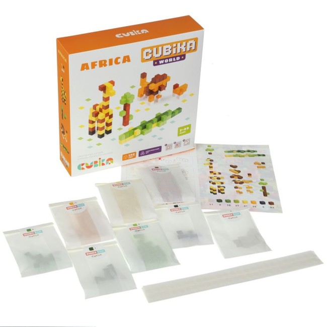 Set de constructie din lemn - Africa - Cubika