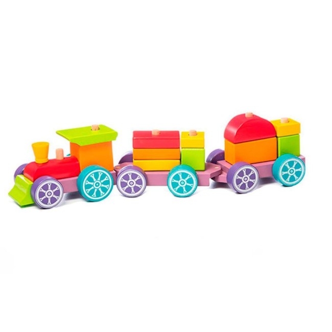 Jucarie din lemn - Rainbow Expres Train - Cubika