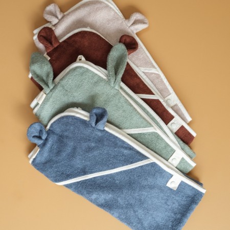 Prosop de baie cu gluga Bear - 90 x 115 cm - Blue Spruce - Fabelab Prosop de baie cu gluga Bear - 90 x 115 cm - Blue Spruce - Fabelab