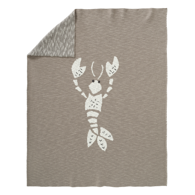 Patura impletita din bumbac organic - 80 x 100 cm - Lobster Grey - Fresk