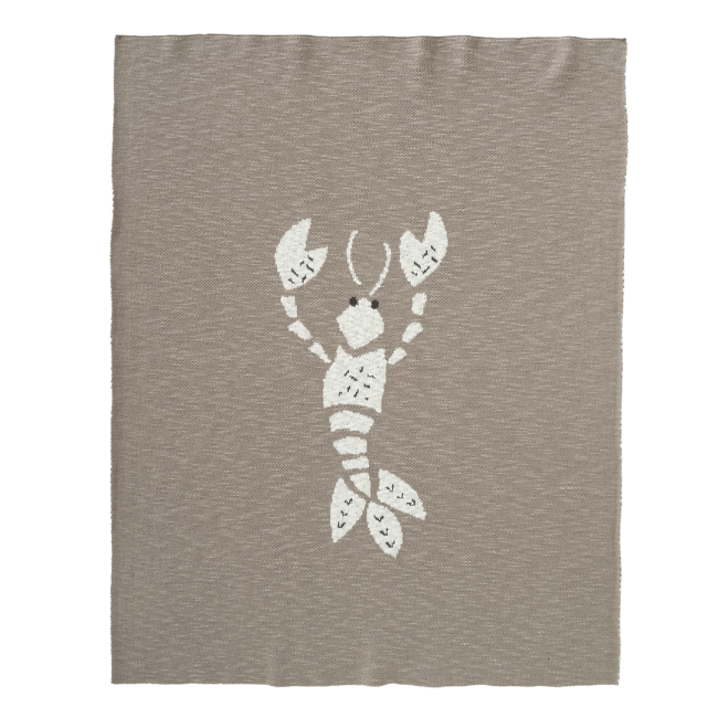 Patura impletita din bumbac organic - 80 x 100 cm - Lobster Grey - Fresk