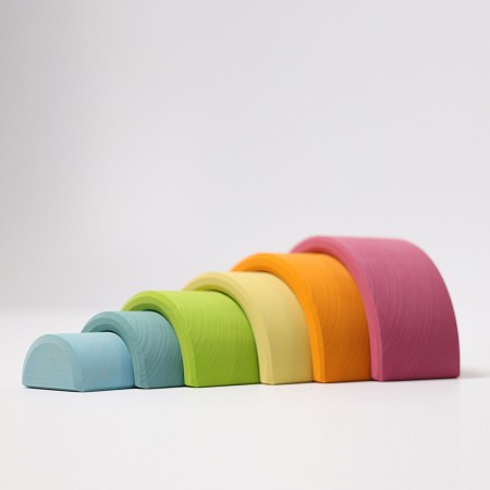 Curcubeu din lemn - Rainbow Pastel - 6 piese - Grimm's Curcubeu din lemn - Rainbow Pastel - 6 piese - Grimm's