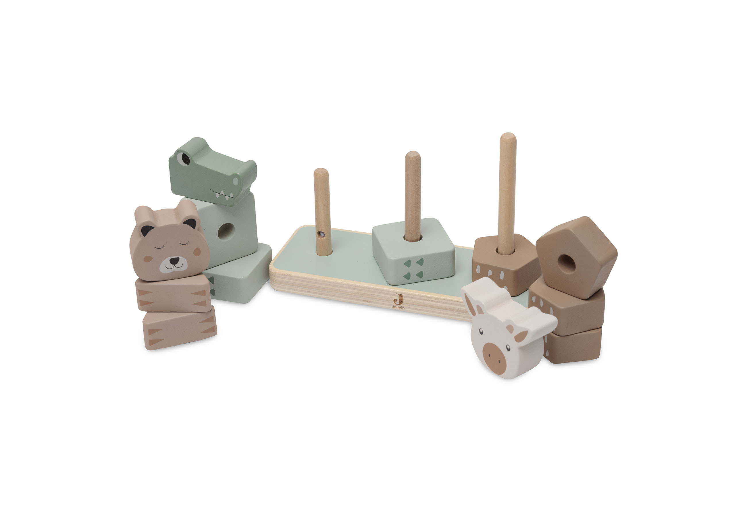 Jucarie din lemn pentru stivuit - Jungle Jambo - Jollein