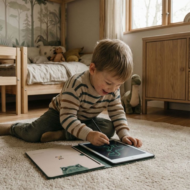 Tableta grafica educativa KidLupe KidBook Dino - invata sa scrie si sa deseneze usor