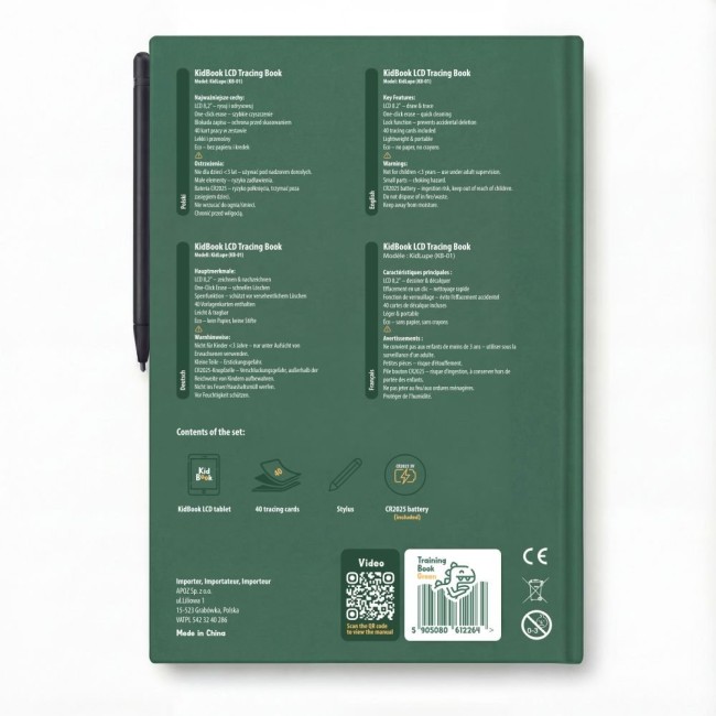 Tableta grafica educativa KidLupe KidBook Dino - invata sa scrie si sa deseneze usor