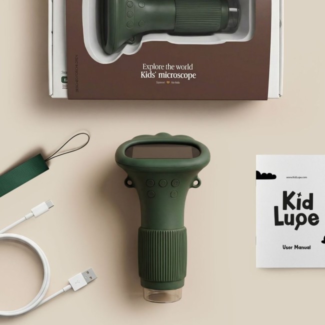 Microscop digital pentru copii cu functie video - Green - KidLupe