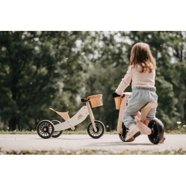 Bicicleta fara pedale Kinderfeets Tiny Tot Plus 2 in 1 - Tricicleta si Balance Bike din lemn pentru copii 18 luni - 4 ani
