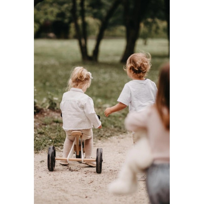 Bicicleta fara pedale Kinderfeets Tiny Tot Plus 2 in 1 - Tricicleta si Balance Bike din lemn pentru copii 18 luni - 4 ani