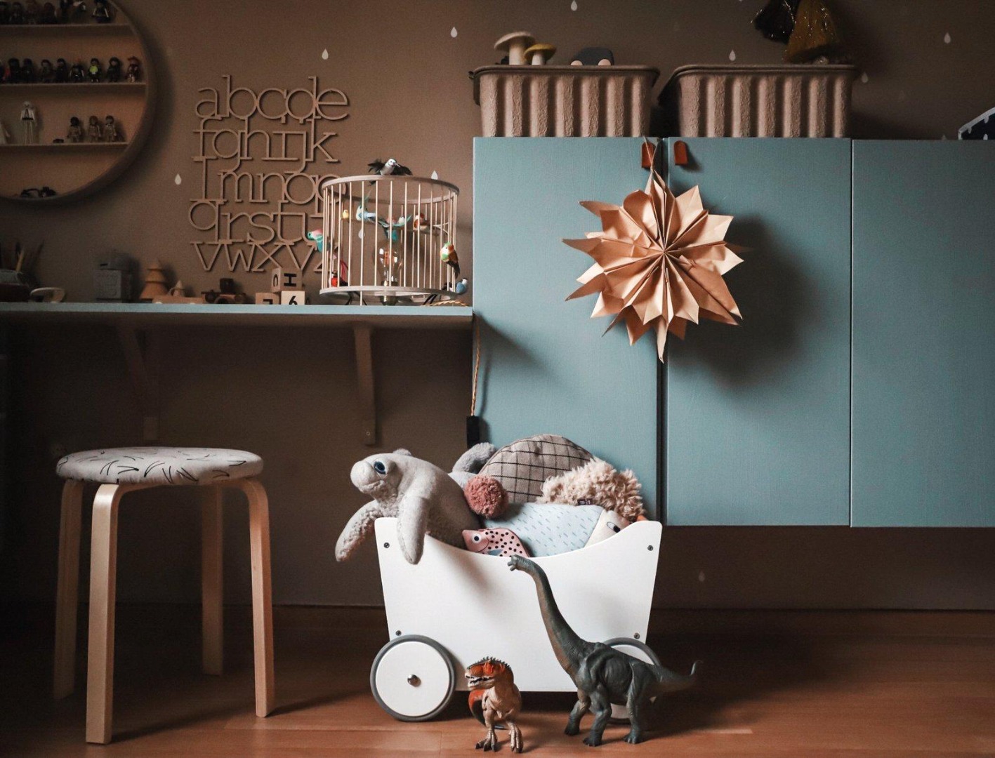 Cutie de depozitare din lemn 2 in 1 - Kinderfeets