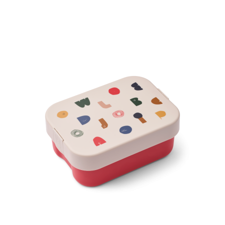 Caserola compartimentata din tritan cu capac din silicon si tacam inclus - Kamil Sandy - Liewood