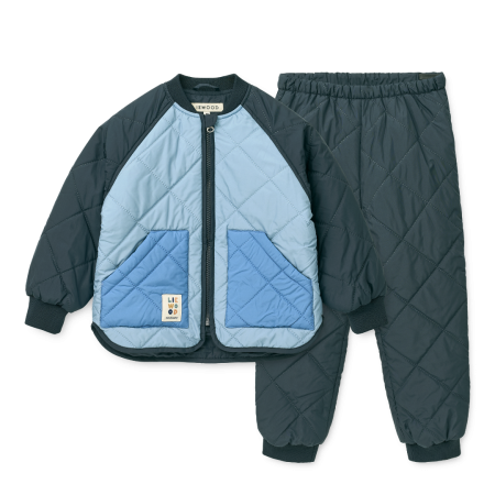 Set termo pentru copii Zella - Beach Blue/Classic Navi Mix - Liewood