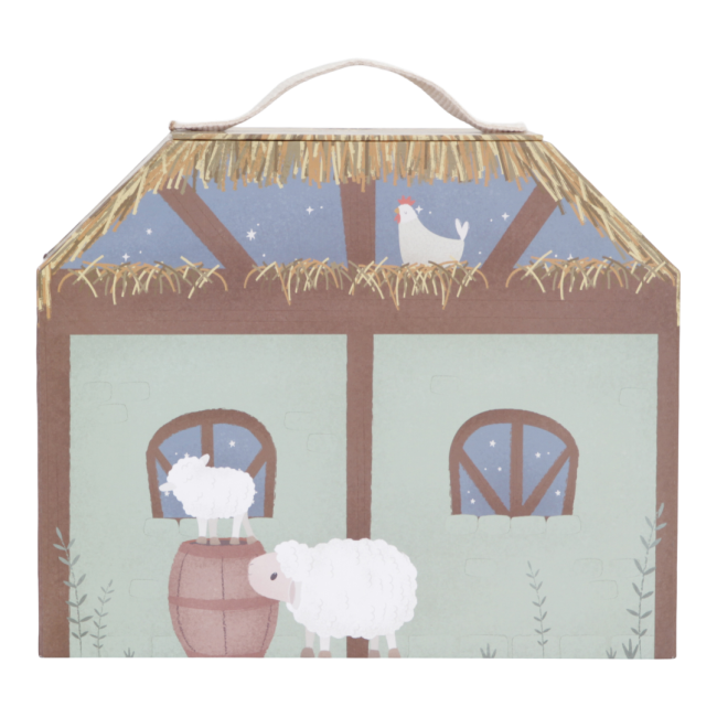 Jucarie din lemn FSC in cutie portabila - Scena nasterii de Craciun - Little Dutch