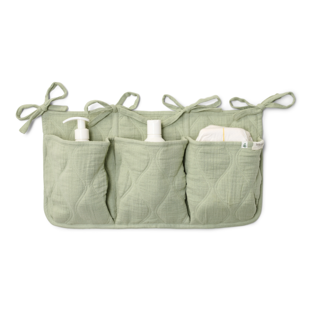 Organizator din bumbac organic pentru patut - Pure Sage - Little Dutch