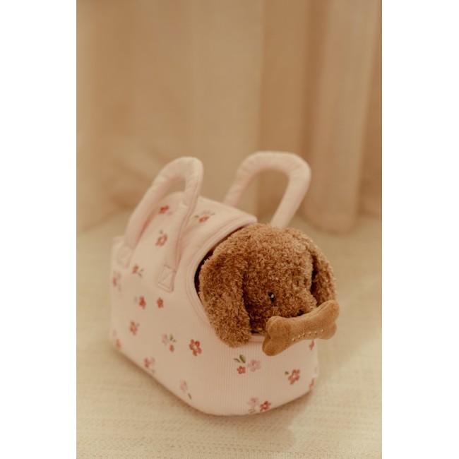 Jucarie de plus certificata GRS - Catelul Jackie cu gentuta - Little Dutch