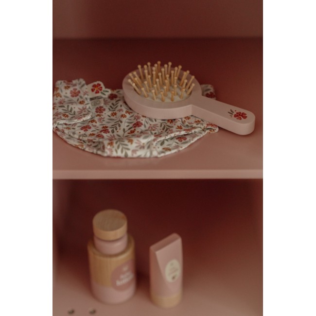 Masa de schimbat scutece cu accesorii pentru papusi - Roz - Little Dutch