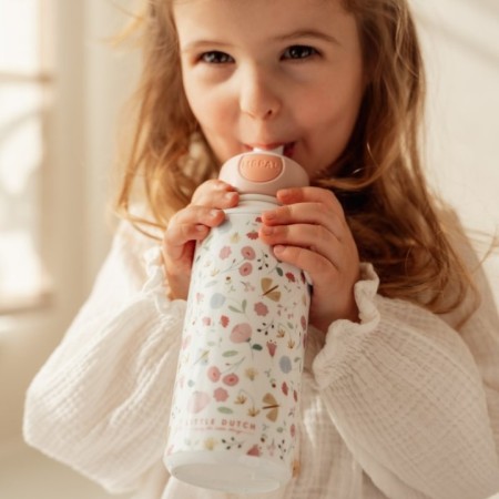 Sticla pentru apa cu pop-up 400 ml - Flowers&Butterflies - Little Dutch