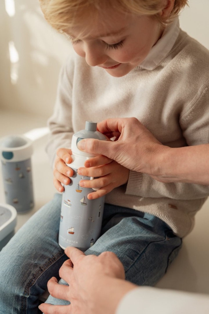 Sticla pentru apa cu pop-up 400 ml - Sailors Bay - Little Dutch