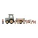 Tractor din lemn FSC cu remorca - Little farm - Little Dutch Tractor din lemn FSC cu remorca - Little farm - Little Dutch