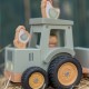 Tractor din lemn FSC cu remorca - Little farm - Little Dutch