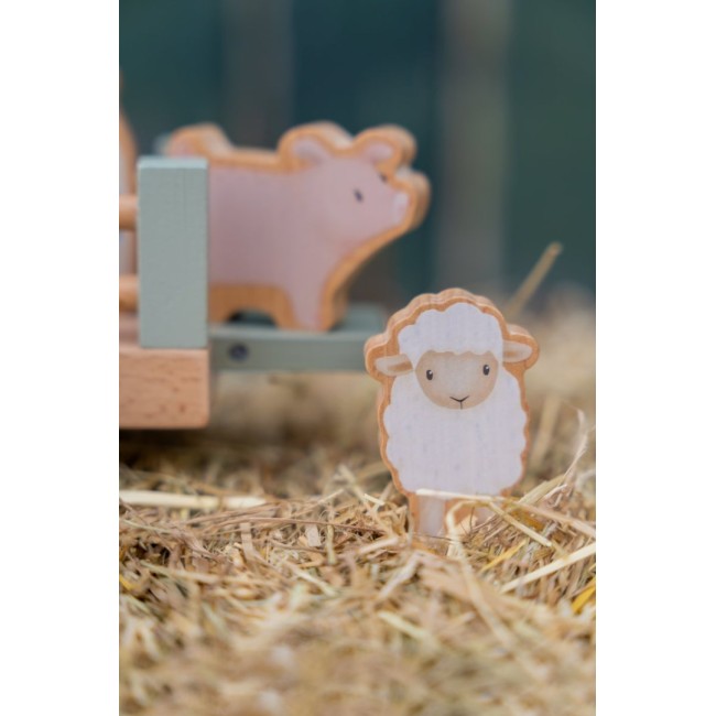 Tractor din lemn FSC cu remorca - Little farm - Little Dutch Tractor din lemn FSC cu remorca - Little farm - Little Dutch
