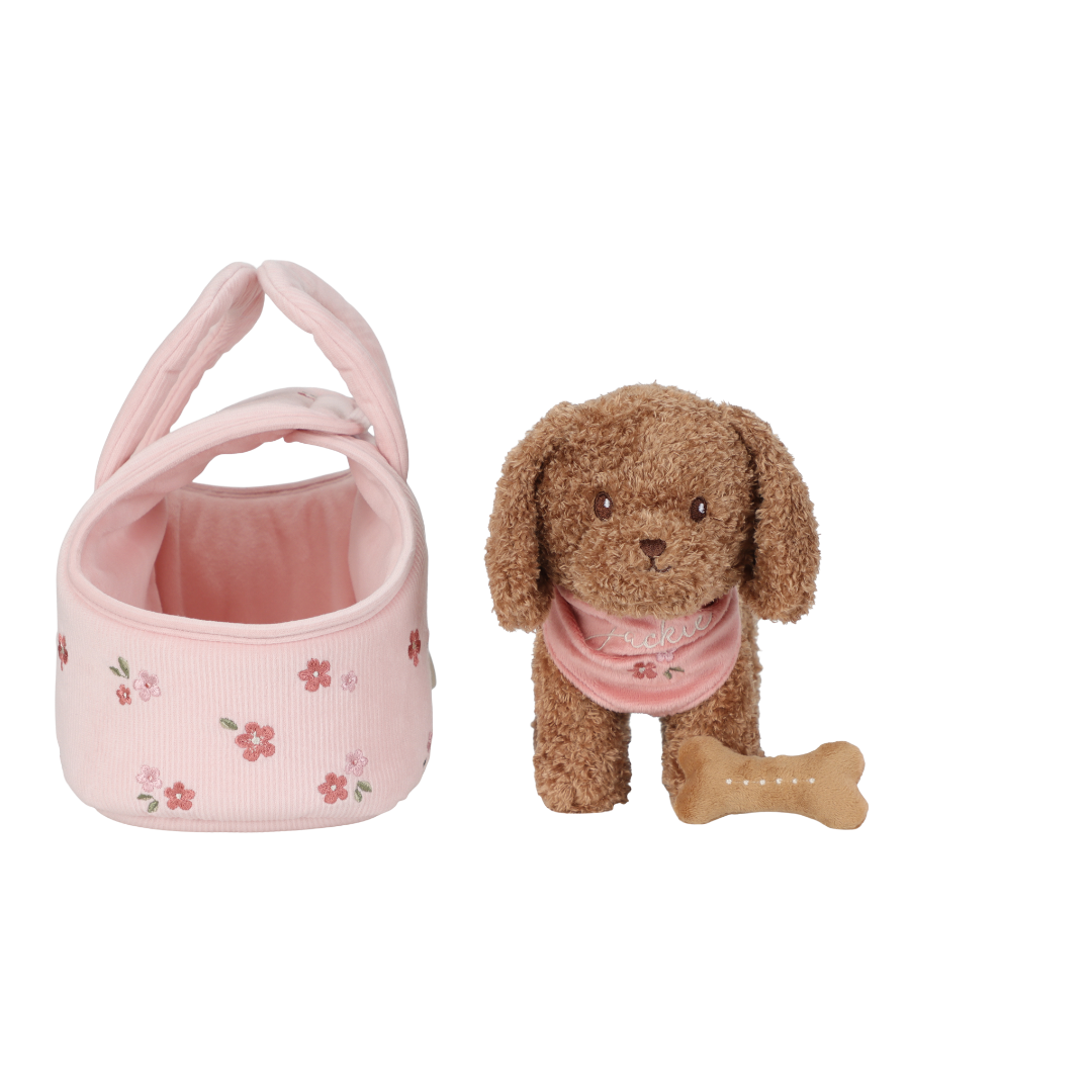 Jucarie de plus certificata GRS - Catelul Jackie cu gentuta - Little Dutch