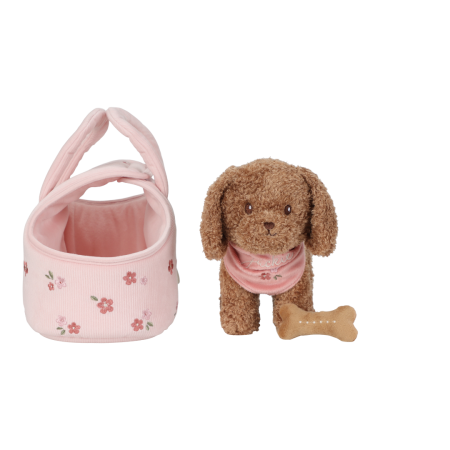 Jucarie de plus certificata GRS - Catelul Jackie cu gentuta - Little Dutch