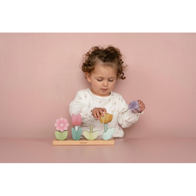 Jucarie din lemn FSC pentru stivuire - Pink - Fairy Garden - Little Dutch Jucarie din lemn FSC pentru stivuire - Pink - Fairy Garden - Little Dutch