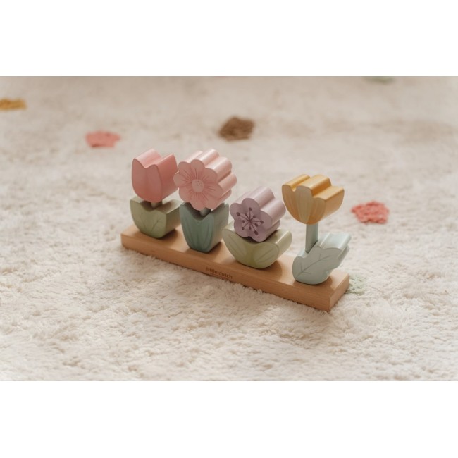 Jucarie din lemn FSC pentru stivuire - Pink - Fairy Garden - Little Dutch Jucarie din lemn FSC pentru stivuire - Pink - Fairy Garden - Little Dutch