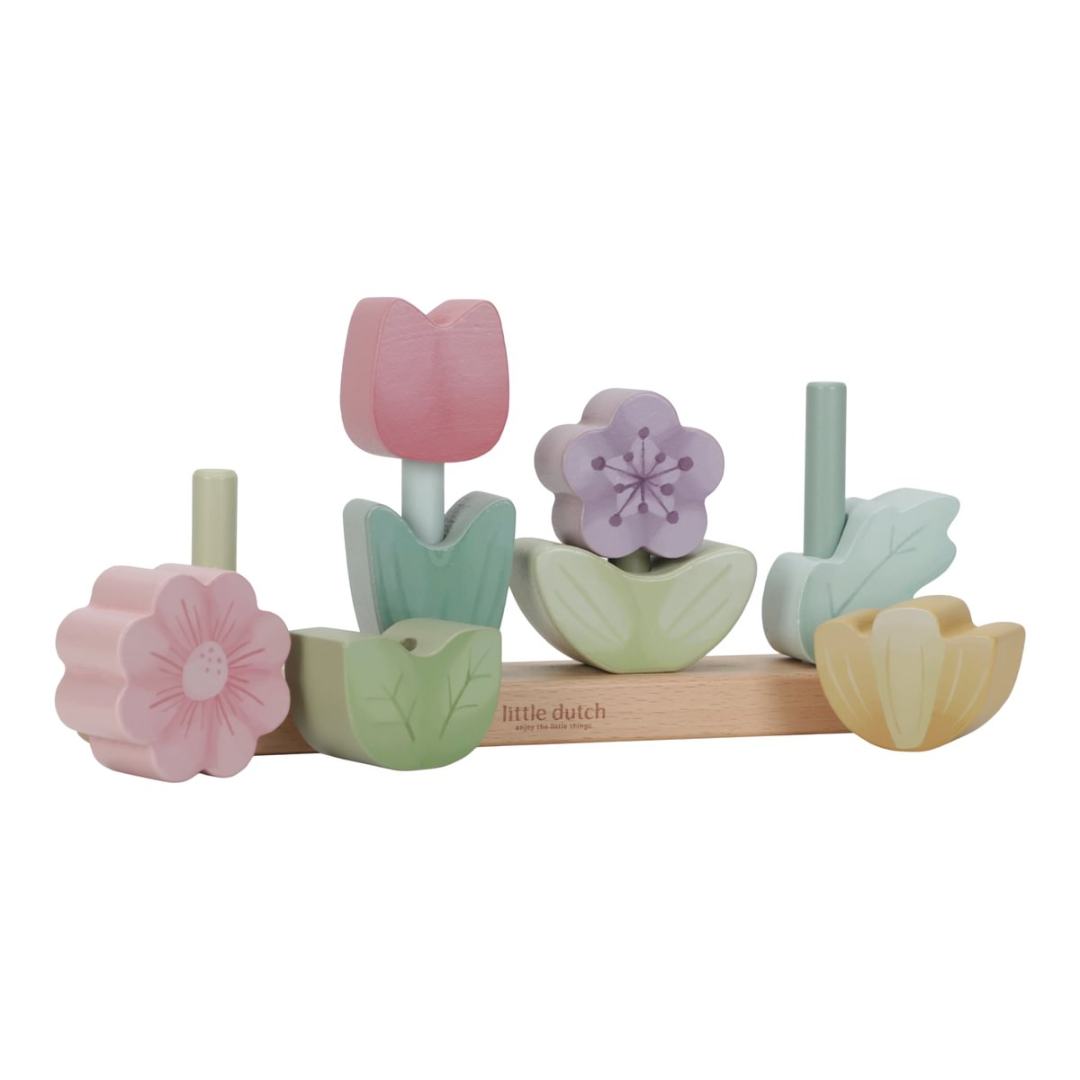 Jucarie din lemn FSC pentru stivuire - Pink - Fairy Garden - Little Dutch