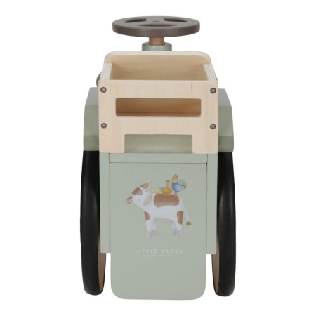 Tractor Ride-On din lemn FSC - Little Farm - Green - Little Dutch