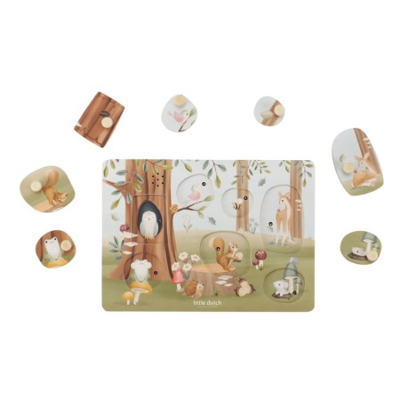 Puzzle din lemn FSC cu sunete - Forest Friends - Little Dutch