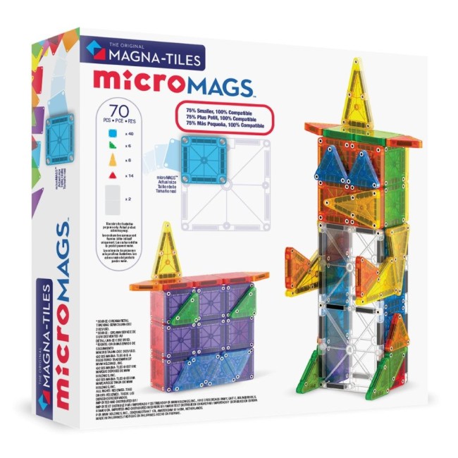 Magna-Tiles microMAGS 70 de piese - constructii magnetice fara limite