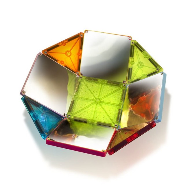Magna-Tiles Stardust 15 piese - piese magnetice cu sclipici si oglinzi
