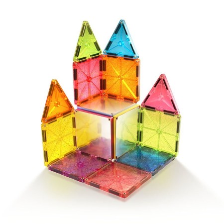 Set magnetic 15 piese - Stardust cu sclipici si oglinci - Magna-Tiles