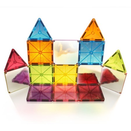 Set magnetic 15 piese - Stardust cu sclipici si oglinci - Magna-Tiles