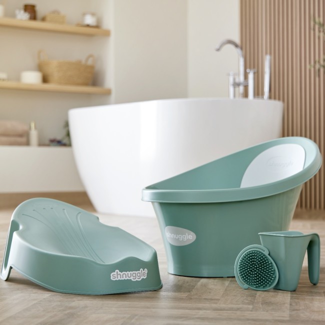 Suport de baie ergonomic pentru nou nascuti 0 - 6 luni - Eucalyptus - Shnuggle Suport de baie ergonomic pentru nou nascuti 0 - 6 luni - Eucalyptus - Shnuggle