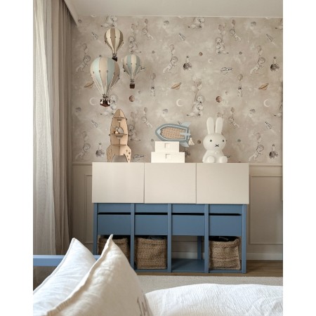 Balon decorativ cu aer cald 28 cm - Beige/Light Blue - Superballoon