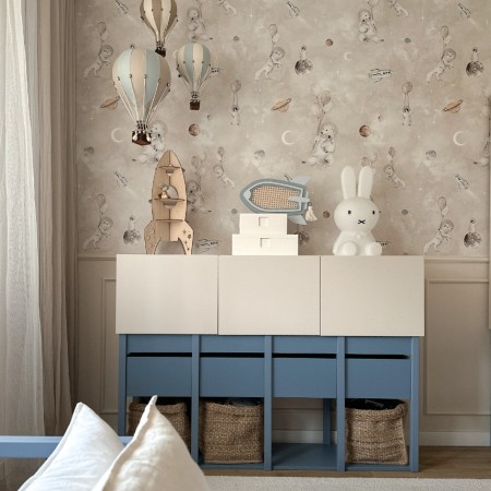 Balon decorativ cu aer cald 28 cm - Beige/Light Blue - Superballoon