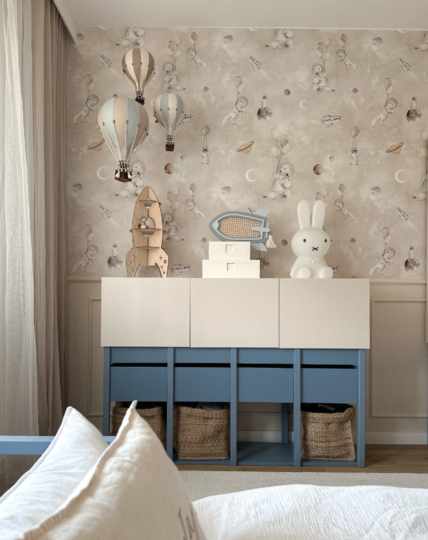 Balon decorativ cu aer cald 28 cm - Beige/Light Blue - Superballoon