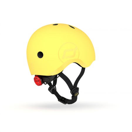 Casca de protectie cu sistem de reglare magnetic - Include LED si captuseala din fleece - 3 ani +, S - M - Lemon - Scoot & Ride Casca de protectie cu sistem de reglare magnetic - Include LED si captuseala din fleece - 3 ani +, S - M - Lemon - Scoot & Ride
