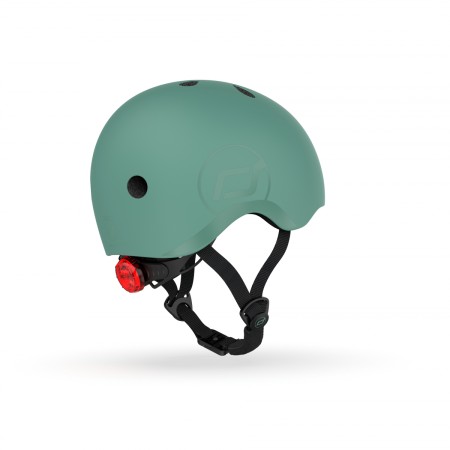 Casca de protectie cu sistem de reglare magnetic - Include LED si captuseala din fleece - 3 ani +, S - M - Forest - Scoot & Ride Casca de protectie cu sistem de reglare magnetic - Include LED si captuseala din fleece - 3 ani +, S - M - Forest - Scoot & Ride