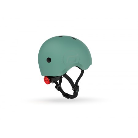 Casca de protectie cu sistem de reglare magnetic - Include LED si captuseala din fleece - 3 ani +, S - M - Forest - Scoot & Ride