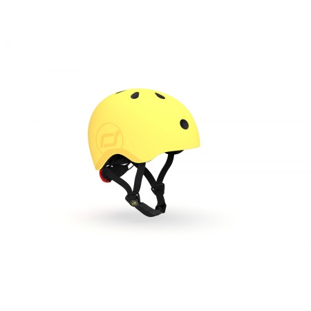 Casca de protectie cu sistem de reglare magnetic - Include LED si captuseala din fleece - 3 ani +, S - M - Lemon - Scoot & Ride Casca de protectie cu sistem de reglare magnetic - Include LED si captuseala din fleece - 3 ani +, S - M - Lemon - Scoot & Ride