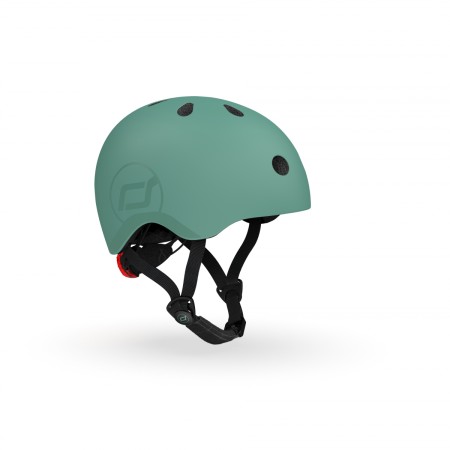 Casca de protectie cu sistem de reglare magnetic - Include LED si captuseala din fleece - 3 ani +, S - M - Forest - Scoot & Ride Casca de protectie cu sistem de reglare magnetic - Include LED si captuseala din fleece - 3 ani +, S - M - Forest - Scoot & Ride