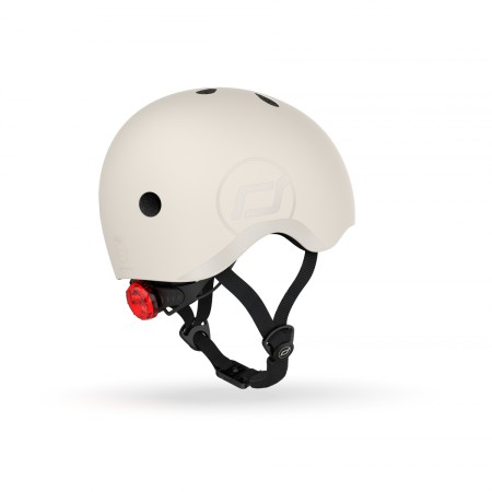 Casca de protectie cu sistem de reglare magnetic - Include LED si captuseala din fleece - 3 ani +, S - M - White - Scoot & Ride Casca de protectie cu sistem de reglare magnetic - Include LED si captuseala din fleece - 3 ani +, S - M - White - Scoot & Ride