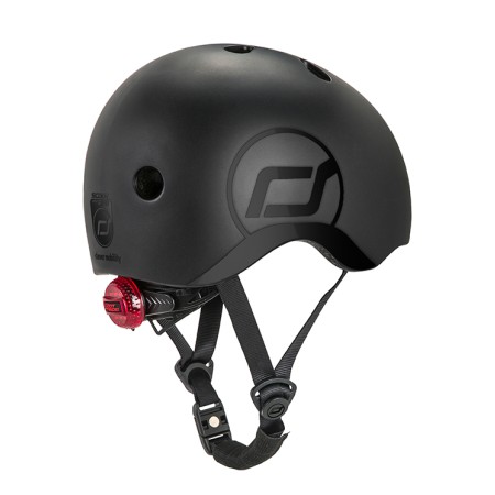 Casca de protectie cu sistem de reglare magnetic - Include LED si captuseala din fleece - 3 ani +, S - M - Black - Scoot & Ride