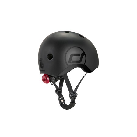 Casca de protectie cu sistem de reglare magnetic - Include LED si captuseala din fleece - 3 ani +, S - M - Black - Scoot & Ride Casca de protectie cu sistem de reglare magnetic - Include LED si captuseala din fleece - 3 ani +, S - M - Black - Scoot & Ride