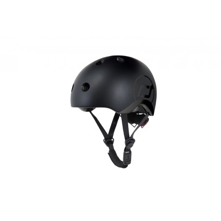 Casca de protectie cu sistem de reglare magnetic - Include LED si captuseala din fleece - 3 ani +, S - M - Black - Scoot & Ride